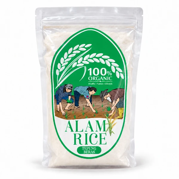 A packet of Alam Rice rice flour